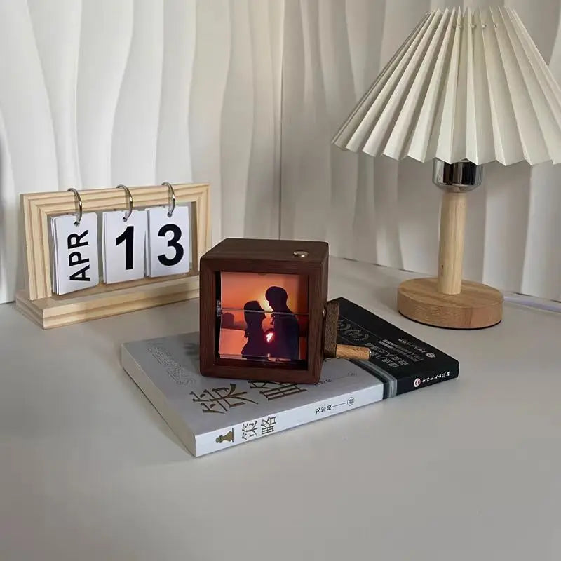 Rotating Wooden Photo Holder
