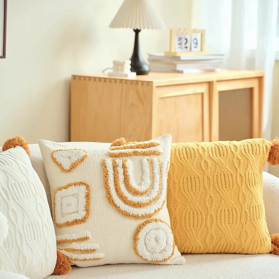 Embroidered Tufted Cushion Case