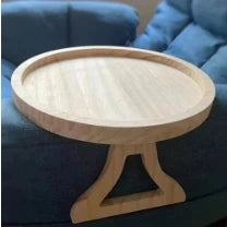 Rundes Sofa-Tablett aus Holz für die Armlehne – Ansicht 7