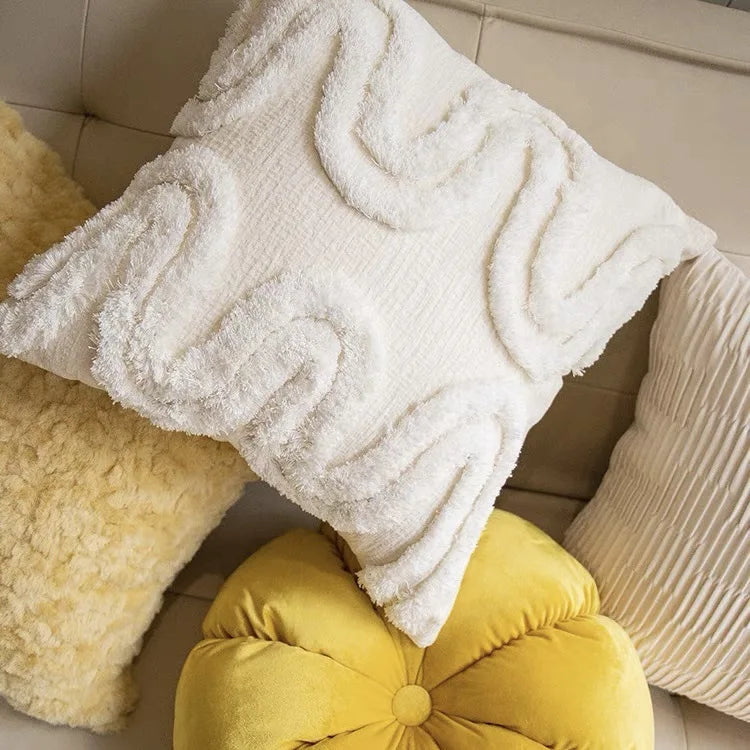 Embroidered Tufted Cushion Case