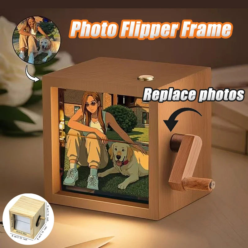 Rotating Wooden Photo Holder