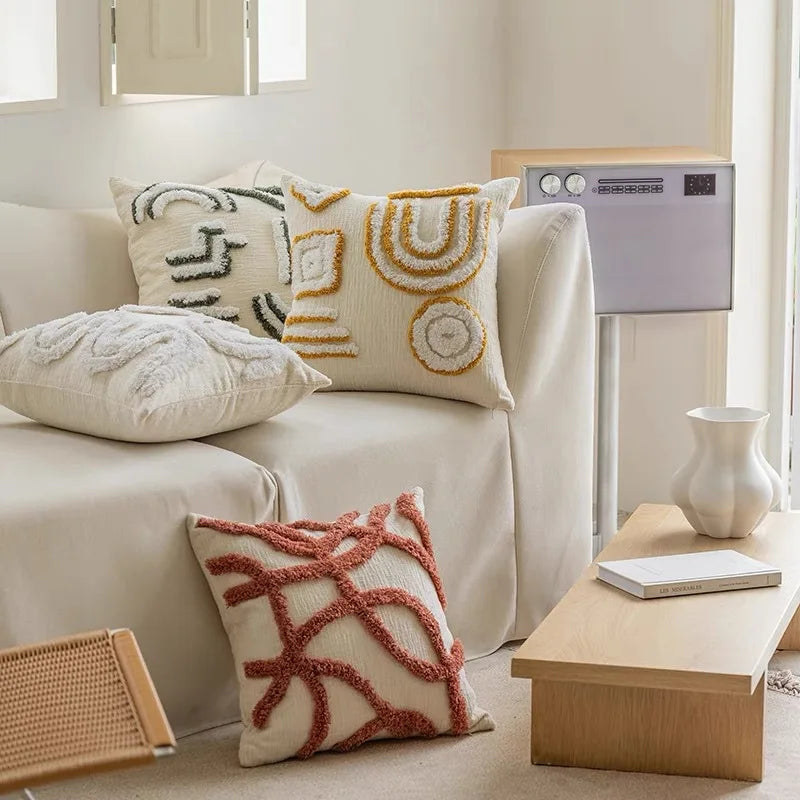 Embroidered Tufted Cushion Case